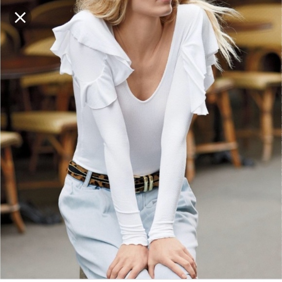 Free People Tops - Free People lettuce edge trim ruffle sleeve top